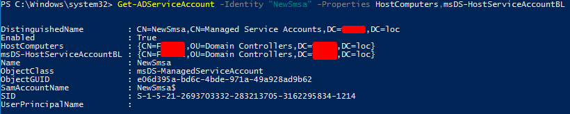 Confirm sMSA has been assigned to a computer.
