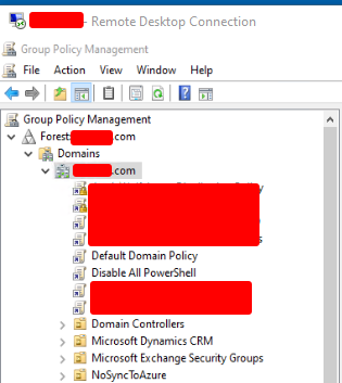 Apply the New Disable All PowerShell GPO on root domain.
