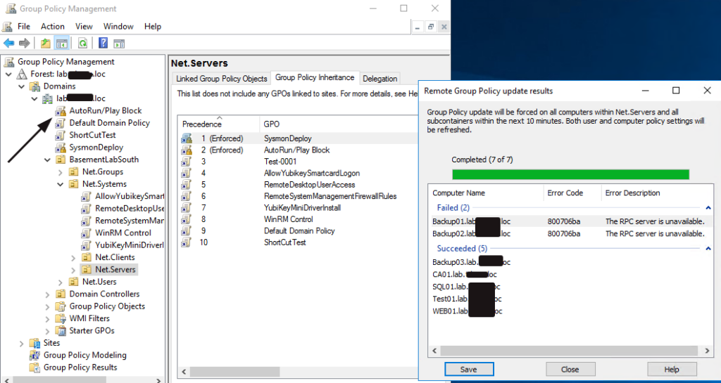 Implementing NIST Server Hardening Improves GPO link and updates