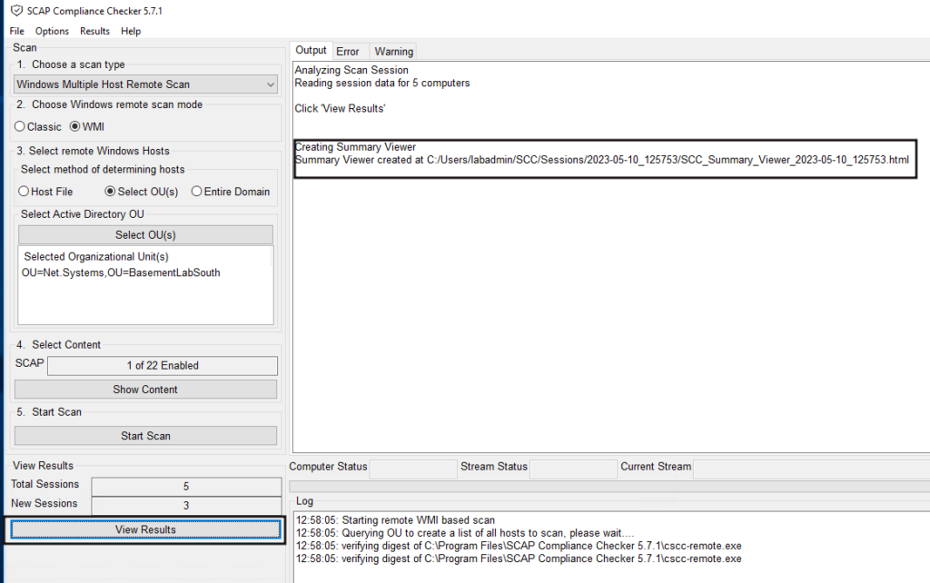 NIST SCAP show Results page