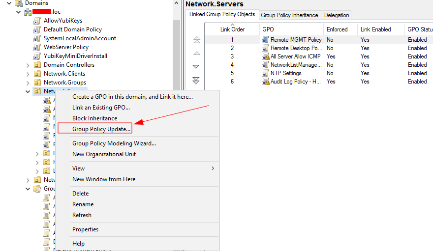 Fore Group Policy Update right-click