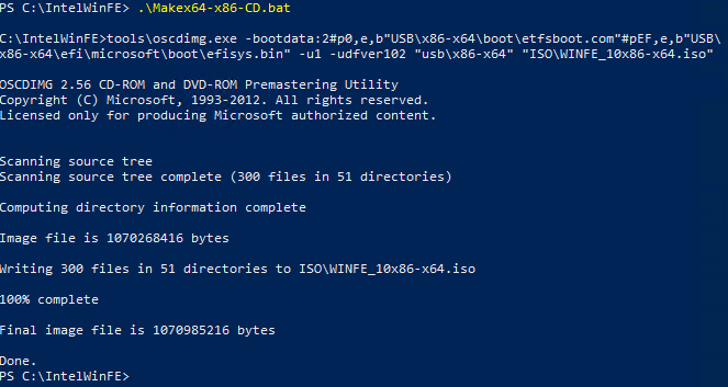 WinFE Make a ISO file in PowerShell