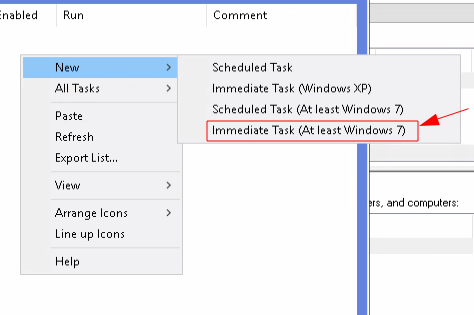 Immediate Scheduled Task GPO right-click menu