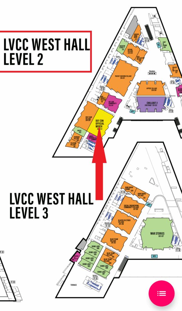 DEF CON map merch location